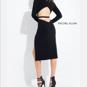 Rachel Allan LBD low back jersey long sleeve dress